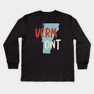 State of Vermont Kids Long Sleeve T-Shirt